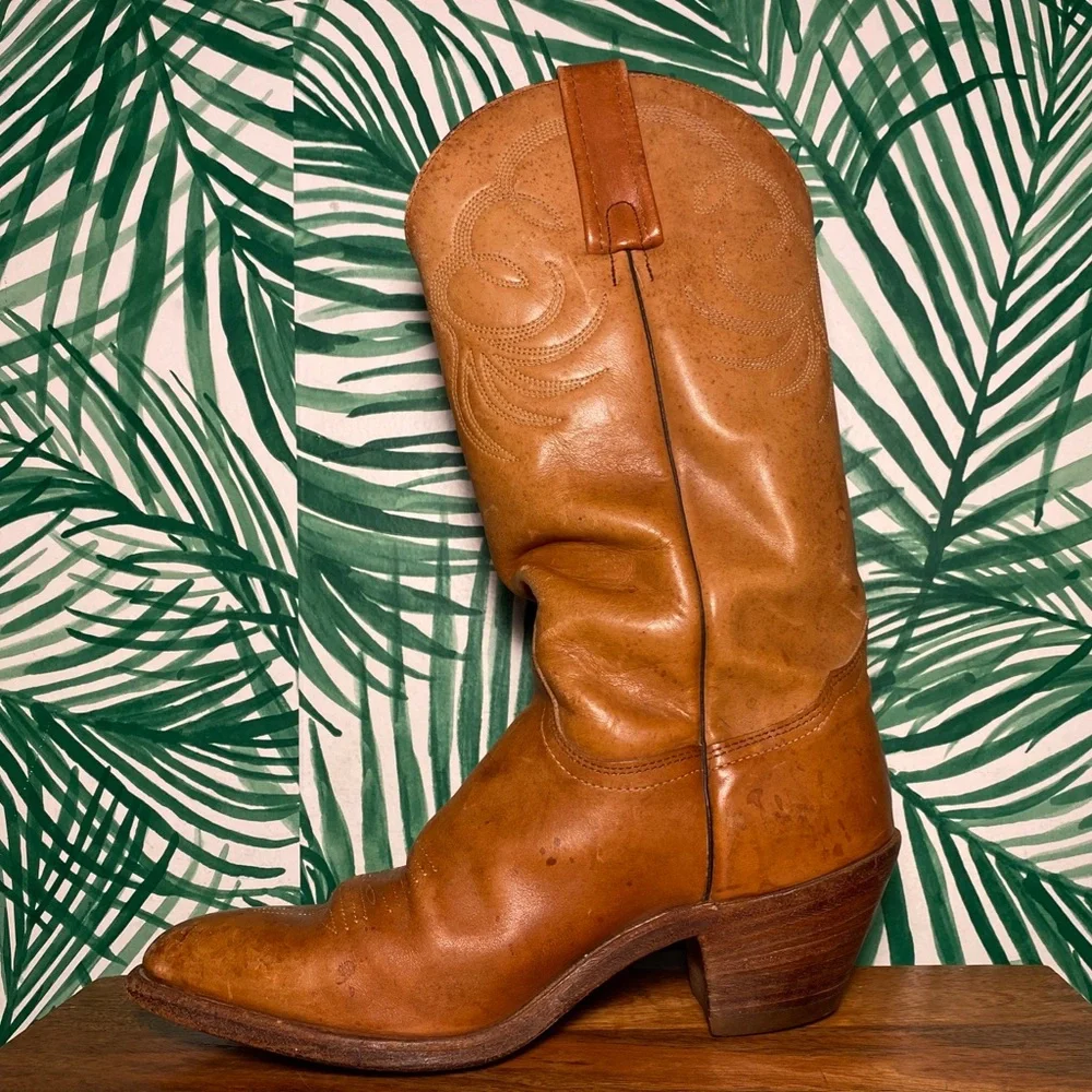 Frye Vintage Brown Leather Cowboy Boots Men’s 9.5 D USA - Picture 9 of 12